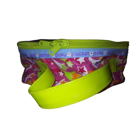 VTG Polly Pocket Zip Lunch Bag Green Purple Swirl Floral Travel Case 2003 - Picture 7 of 8